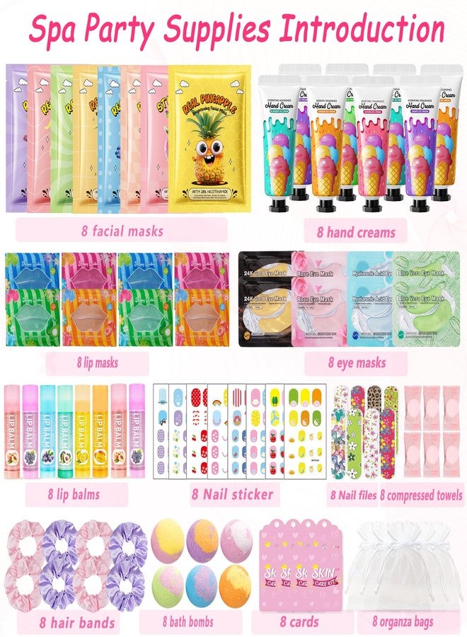 SSGP 96 PCS Spa Party Supplies for Women,Spa Day Favors Essentials Include Face Masks Skincare, Games, Lip Balm, Under Eye Patches, Foot Bath Bomb,Sleepover Party Supplies Birthday Kit for Women Gift Set - Image 2